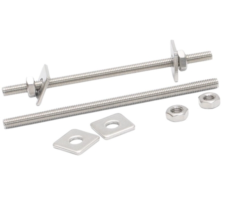 Anpassungsstahl-Gewinde-Stab Voll-Gewinde-Bar-Gewinde-Stud-Schrauben mit schweren Nüssen DIN-Standard-helle Oberfläche