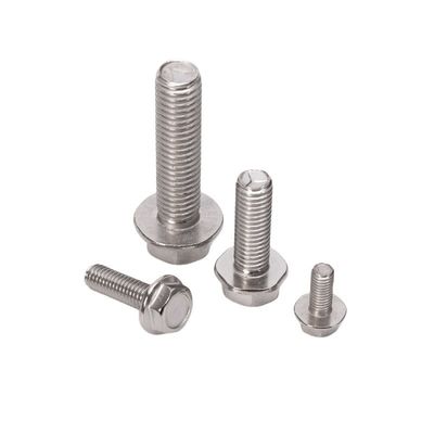 304 316 Edelstahl M5 M20 DIN Standard Hex Flanschbolzen für Schwerlastanwendungen ZINK Finish Sliver