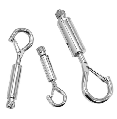 OEM angepasst 4.6mm-12mm Drahtseil Schloss Kopf Anhänger Licht Panel Licht Anhänger Haken mit Sicherheitsschnalle und Federhaken