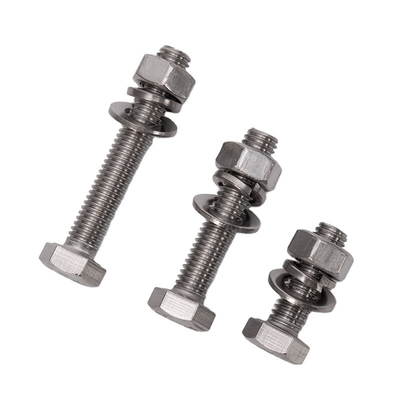 SS 304 316 Galvanisierter Stahl DIN931 DIN933 Halbstrang Hexkopfbolzen und -muttern M3 M4 M5 M6 M8 M10 M12 M14 M16 M20