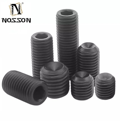 Polstern DIN913 DIN914 DIN916 Gr12.9 Schwarzes Legierstahl M1.4 M2 M2.5 M3 M4 Allen Grub Schraube für INCH-Messsystem