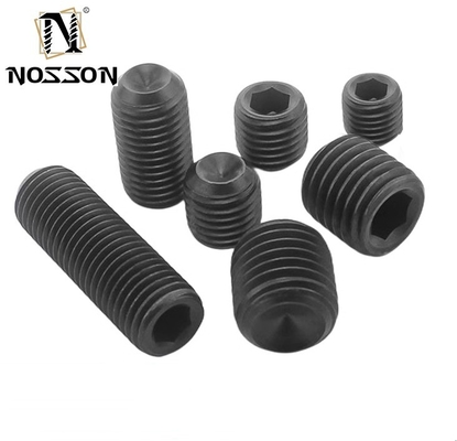 Polstern DIN913 DIN914 DIN916 Gr12.9 Schwarzes Legierstahl M1.4 M2 M2.5 M3 M4 Allen Grub Schraube für INCH-Messsystem