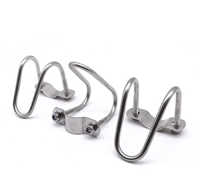 Edelstahl 304 316 Doppel-U-förmige Rohrklemme für M3 M4 M5 M6 M8 M10 M12 M16 M20 Rohre JIS Standard-Glanzveredelung