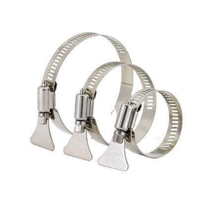 Instock Edelstahl Schmetterlingshandgriff Schlauchspange für Rohrspangen Typ und kundenspezifische Unterstützung Metrisches Messsystem