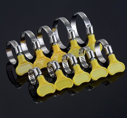 Individuelle GB-Standard-Edelstahl-Schlauchklemme amerikanischen Typs mit Plastik-Schmetterlingsgriff für Bergbau und Schwerlast