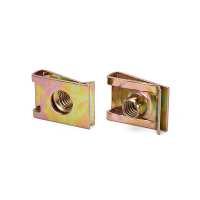 M4-M10 Sechskopfkopf Plain Metal U-förmige Schnellklemmnutten Befestigungsmittel für Eisen, Kohlenstoff, Stahl, Zink, Klemmnut, Reednut, Schwarz