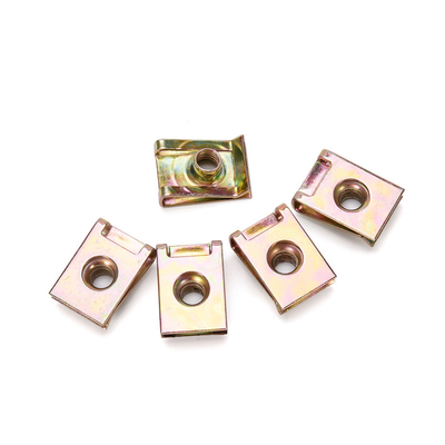 M4-M10 Sechskopfkopf Plain Metal U-förmige Schnellklemmnutten Befestigungsmittel für Eisen, Kohlenstoff, Stahl, Zink, Klemmnut, Reednut, Schwarz