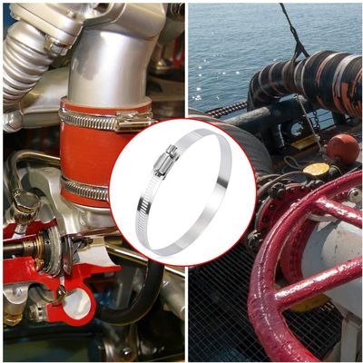 ZINK Finish Heavy Duty Clamp 4 Zoll 304 Edelstahl Schlauch Klammern Kanal Klammer mit Worm Gear Metrisches Messsystem 91-114mm Brennstoffleitung Cl