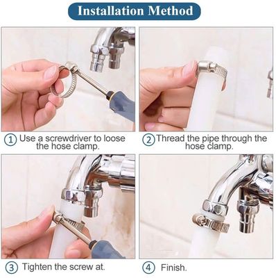 Edelstahl-Wurm-Rohrspangen für Kraftstoffleitungen, Sanitäranlagen, einstellbarer Bereich 1/4-2 in 6-51mm ZINK-Finix-Proben