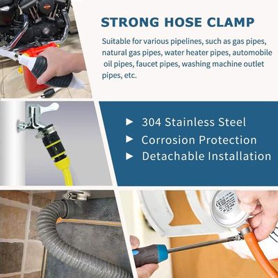 Edelstahl-Wurm-Rohrspangen für Kraftstoffleitungen, Sanitäranlagen, einstellbarer Bereich 1/4-2 in 6-51mm ZINK-Finix-Proben