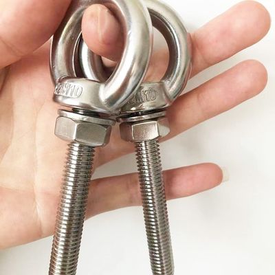JIS Standard Korrosionsbeständige Edelstahl-Draht-Liftenring Schulter-Augenbolzen 3/8 &quot;X 2,75&quot; mit Nüssen und Waschmaschine
