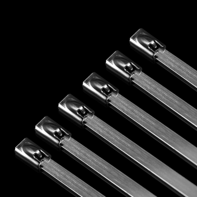 Wärmebeständige weiße Kabelbindungen aus Edelstahl 304/316 Selbstschließung Metall-Zip-Bindung mit 100% QC-Zertifizierung