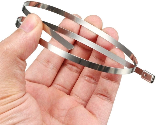 11.8 Zoll Weiß 304 Edelstahl Kabel Bindungen Selbstverriegelung Metall Zip Bindungen für Korrosionsbeständige und sichere Wickel