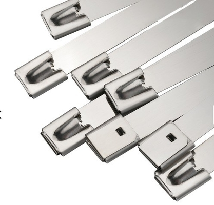 Industriestandards Weißes Edelstahlkabel Sperrverschluss Reißverschluss Breite 7,9 mm für Drahtsicherheit und -organisation