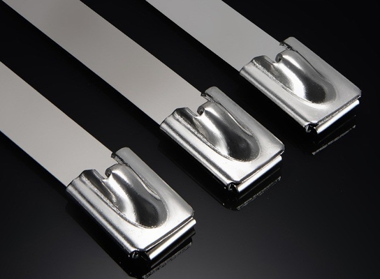 Instock PVC beschichtet SS304/316/201 Heavy Duty Clamp Selbst Edelstahlkabelbinde mit Plastik gesprüht Ballmetall 100PCS