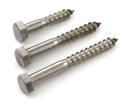 JIS-Standard aus Edelstahl Hex Lag-Holzschraube mit ganzem ST6 ST8 ST10 ST12-Gewinn