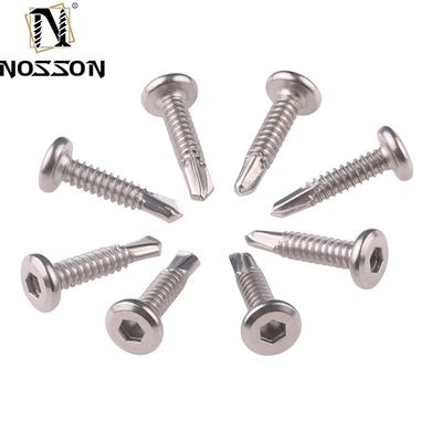 ST4.2 Metrisches Messsystem Kohlenstoffstahl Dacromet Hexkopf-Selbstbohrschraube mit Flansche zur industriellen Festigkeit