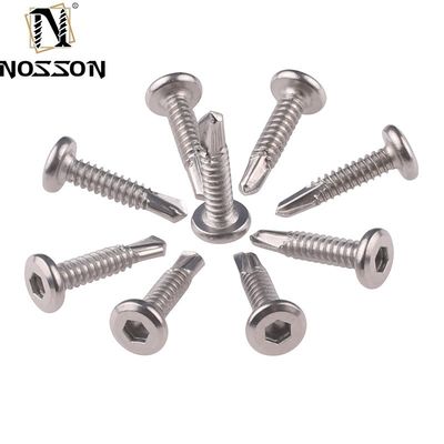 ST4.2 Metrisches Messsystem Kohlenstoffstahl Dacromet Hexkopf-Selbstbohrschraube mit Flansche zur industriellen Festigkeit