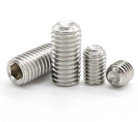 Messingdreh-Grab-Schrauben Flat Point Hexagon Socket Set Schrauben M3 M4 M5 M6 M8 M10 M12 DIN-Standard für mechanische Drähte