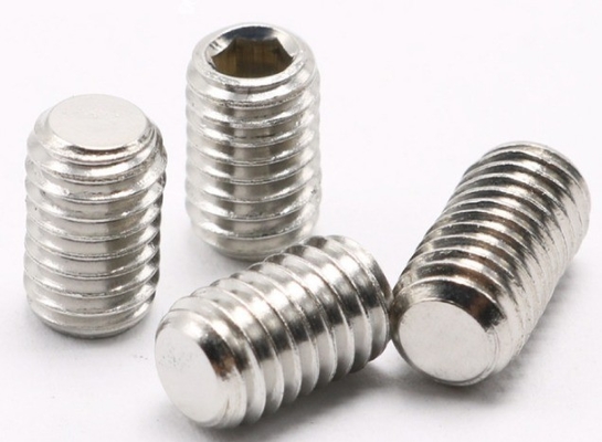 Messingdreh-Grab-Schrauben Flat Point Hexagon Socket Set Schrauben M3 M4 M5 M6 M8 M10 M12 DIN-Standard für mechanische Drähte