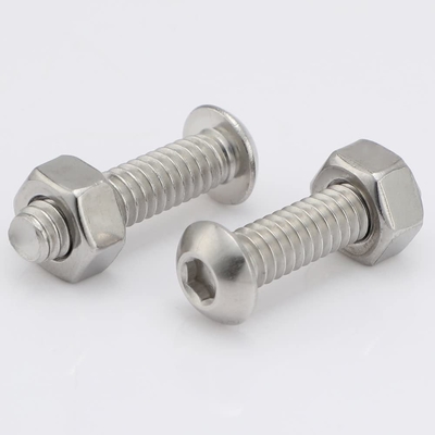 1/4-20 x 1/2 Zoll Knopfkopf Steckdose Kappe Bolzen 18-8 Edelstahl 304 Plain Finish Full Thread Allen Hex Drive Pan Kopf