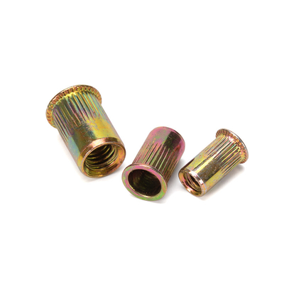 Zinkplattierte Flachkopf, Hohl, Knurlen, Rivet-Nüsse für M3-M12-Stahlverbindungen in 304 rostfreiem Stahl