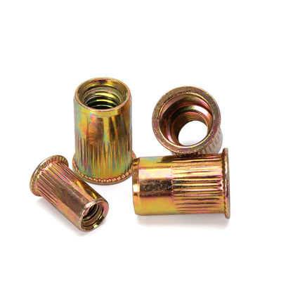 Lebensmittel Getränke DIN Standard Zinkplattiert Stahl Rivnut Flachkopf Gewinde Rivet Einfügen Nutsert Knurled Cap Nuts für Industrie