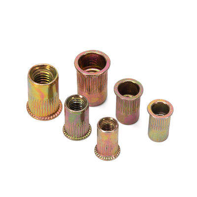 Lebensmittel Getränke DIN Standard Zinkplattiert Stahl Rivnut Flachkopf Gewinde Rivet Einfügen Nutsert Knurled Cap Nuts für Industrie