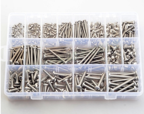 17*10*2.3 Schraubenmutter Kombinationsset 380 Stück Edelstahl 304 din7981 Kreuzpankopf / Rundkopf Selbstklemmen m3m4m5 Sortiment