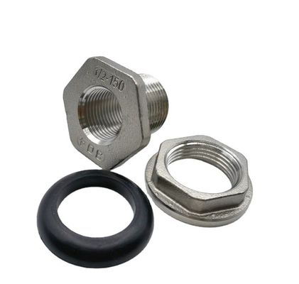 Kundenspezifische Unterstützung 150lb Edelstahl 304 Wassertank Schott Fitting Schweißfreier Typ mit NPT-Draht und Gussdesign