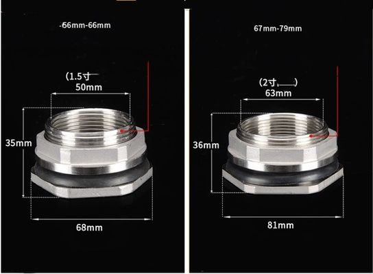 Kundenspezifische Unterstützung 150lb Edelstahl 304 Wassertank Schott Fitting Schweißfreier Typ mit NPT-Draht und Gussdesign