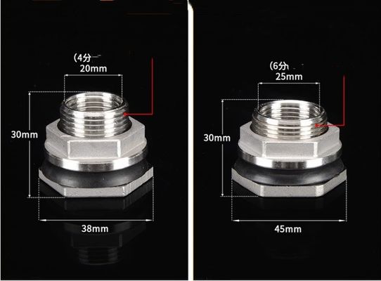 Hexagon Head Edelstahl Toliet-Wasserbehälter mit männlichem Faden Nippel-Anschluss und gleicher Kopfgestaltung
