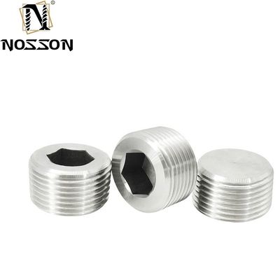 Zinkbeschichteter Rohrstecker für Rohrsysteme DIN906 Hexagon Socket Design aus Edelstahl und Titan