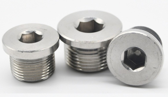 Korrosionsbeständige Industrie 304 Edelstahl Innenhexagon verstopfte Kopf Stoffiger Kopf Öl Metallrohrverbindungen Stecker