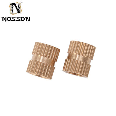 Metrische BS-Standard Passivierte Veredelung M3 Messing Heizformung Kupfer Doppelgerollte Gewinde Einsatzmuttern für kundenspezifische Lösungen