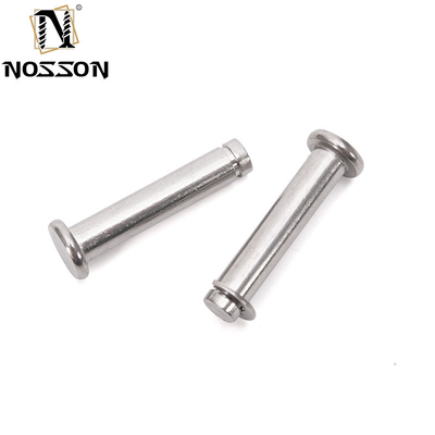 DIN1444 Standard-Clevis-Pins ohne Faden rund Flachkopf Sicherheitsschloss-Pin mit R-Clip-Loch in kundenspezifischem Edelstahl
