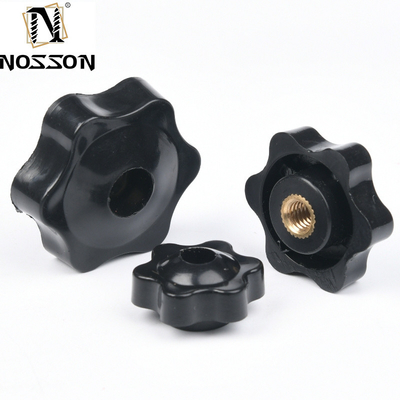 Custom M5 M6 M8 M10 M12 Pflaumen-Bakelit-Handspannfaden Star Nuts Griff mit metrischem Messsystem und BS Standard
