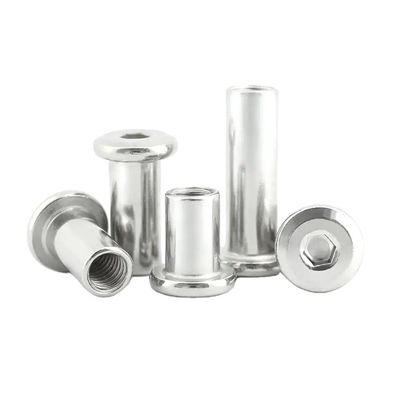 M6 M8 Edelstahl Flat Hex Socket Head Möbel Rivet Connector Einfügen Gelenk Hülse Kappe Nuss für Möbel Befestigung
