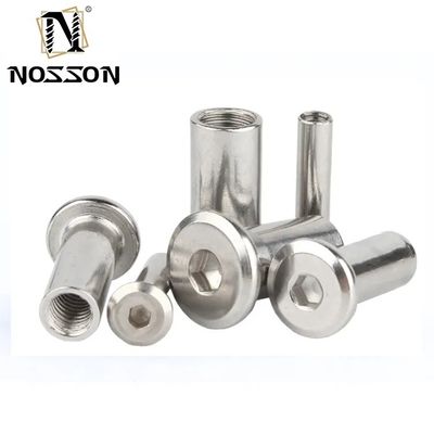 M6 M8 Edelstahl Flat Hex Socket Head Möbel Rivet Connector Einfügen Gelenk Hülse Kappe Nuss für Möbel Befestigung