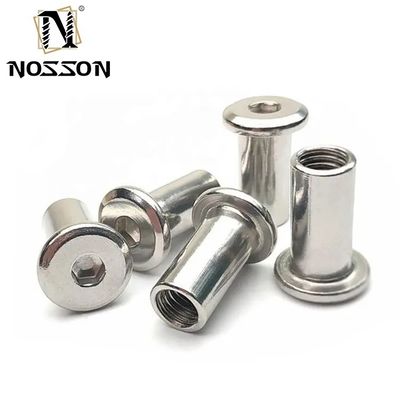 M6 M8 Edelstahl Flat Hex Socket Head Möbel Rivet Connector Einfügen Gelenk Hülse Kappe Nuss für Möbel Befestigung