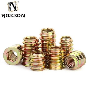 Edelstahl 201/304/316 Metrisches Messsystem M6 M8 M10 Gewindeholz-Einsatzmuttern für Möbel und Langlebigkeit