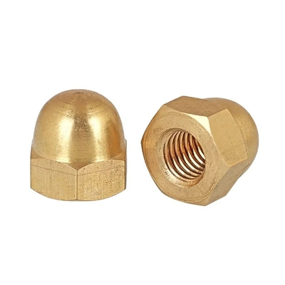 Wasseraufbereitung DIN Standard Gelb Beschichtung Messing Veredelung Zink Flake Beschichtet Hex Cap Nuss Eichelnuss mit Hexagon Dome Cap