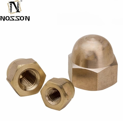 Wasseraufbereitung DIN Standard Gelb Beschichtung Messing Veredelung Zink Flake Beschichtet Hex Cap Nuss Eichelnuss mit Hexagon Dome Cap