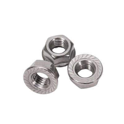 Metrisches Messsystem DIN6923 SS304 SS316 Standard M6 M7 M8 M10 Großgezackte Hexflanschmutter für die allgemeine Industrie