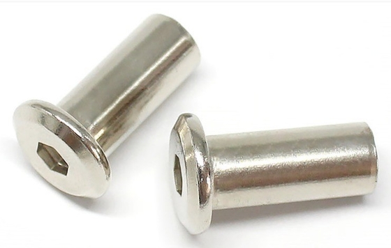 ANSI/ASME-Standard M3 M4 M5 M6 M8 M10 M12 1/4 3/8 5/16 Kohlenstoffstahl Flachrunderkopf Hex-Nuss für Möbel-Fass-Nuss