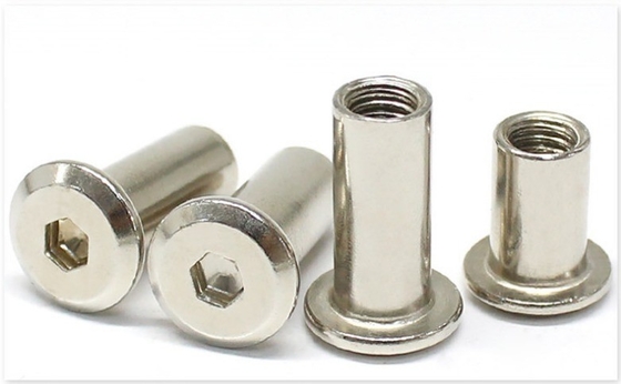 ANSI/ASME-Standard M3 M4 M5 M6 M8 M10 M12 1/4 3/8 5/16 Kohlenstoffstahl Flachrunderkopf Hex-Nuss für Möbel-Fass-Nuss