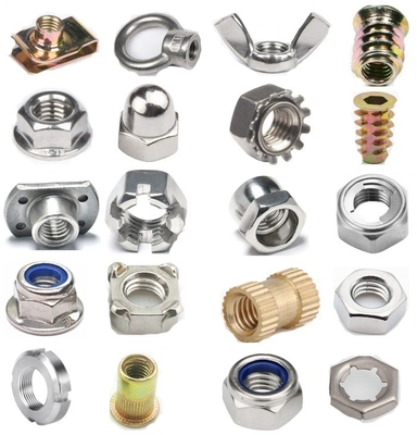 Industrielle Schwarzoxidveredelung Hexkopfmuttern für M1.6 M2 M2.5 M3 M4 M5 M6 M8 M10 M12 M14 M16 M20 SUS 304 316 Edelstahl