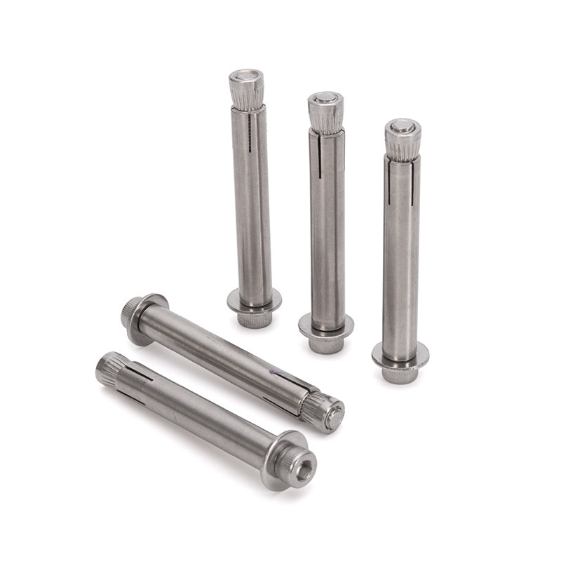 Helle Oberfläche SS304 Hexagon eingebaute Expansionsschraube für Betonverankerung Langlebigkeit TiCN-Beschichtung