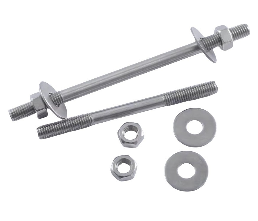 ZINK Finish Silber aus Edelstahl Garnstäbe Schwere Nüsse Vollgarnbalken Garnbalken für Schwerlastanwendungen