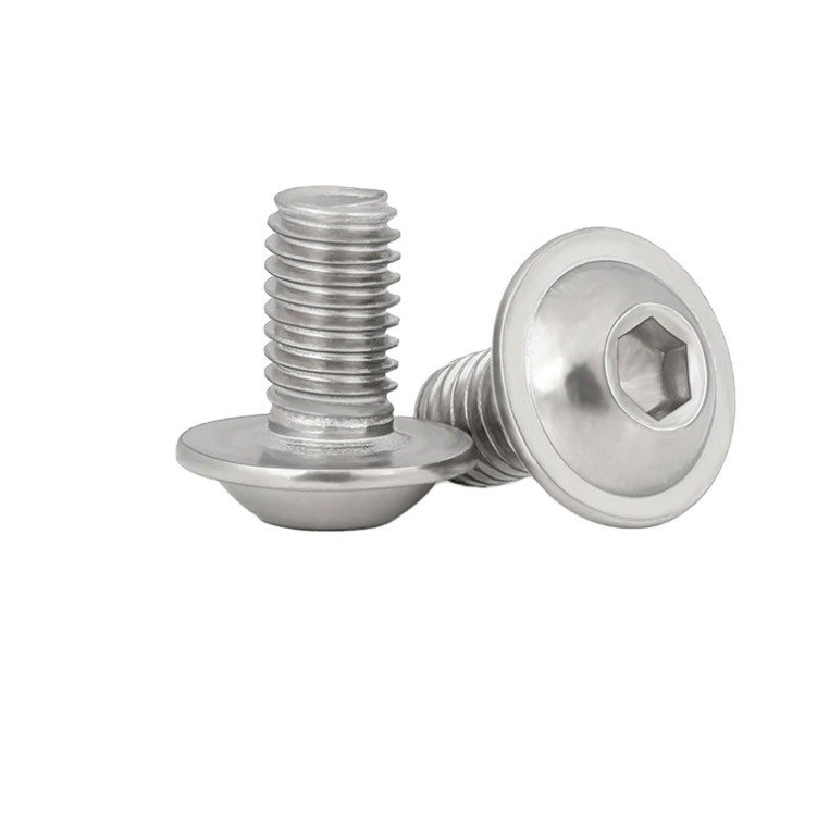 Flachkopf-Steckdose aus schwarzem Edelstahl Hexagonschraube mit Flansche Hexagonschraube m3 m4 m5 m6 m8 m10 m12 m14 m16 m20